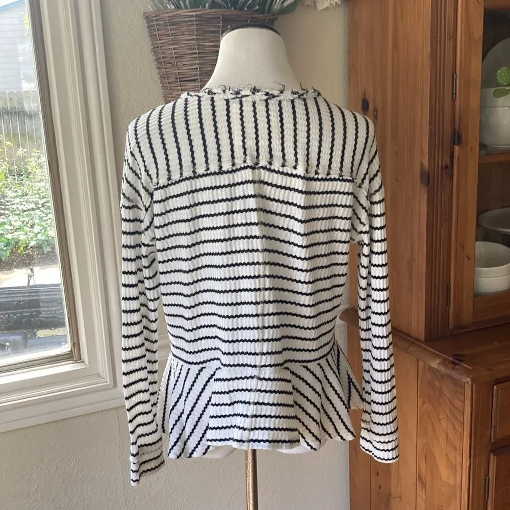 Free People We The Free Auntie Em Thermal Waffle Long Sleeve Top Peplum Size S